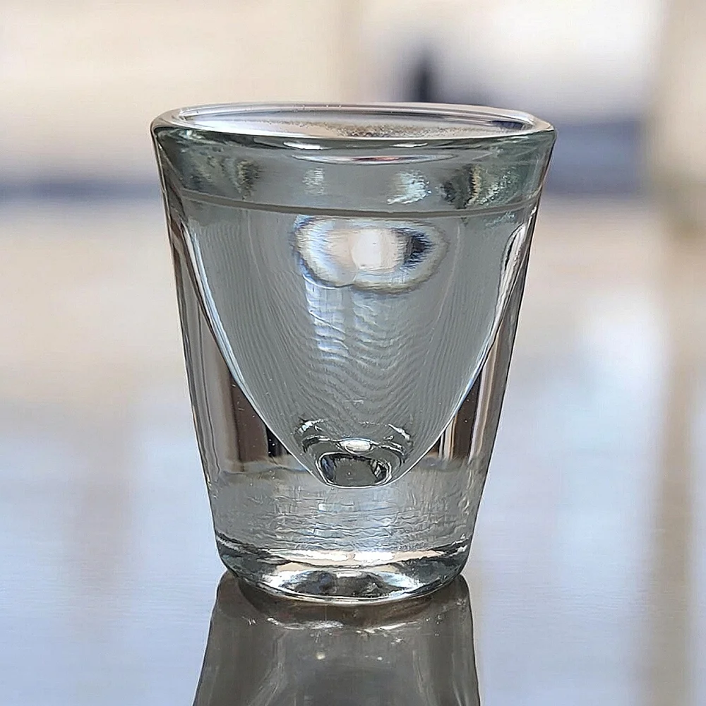 Vintage Libbey Whiskey Heavy Bottom Shot Glass White Pour Line 1 oz